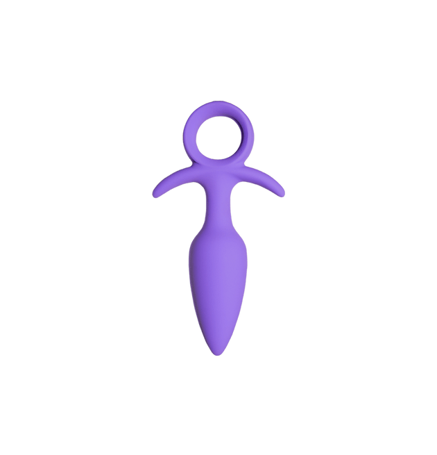 Violet vibrating silicone butt plug